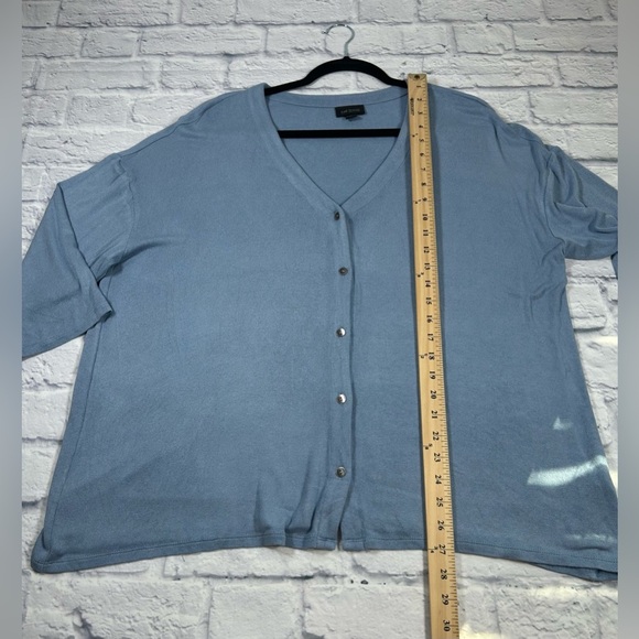 J. Jill Wearever Collection Light Blue VNeck Cardigan Sweater. Lightweight. XL - Picture 6 of 8